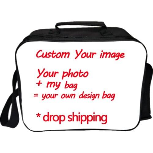 Drop shipping Customized Your image Custom pattern Lunch Bag Insulation Cooler Bag Students Lunch Box