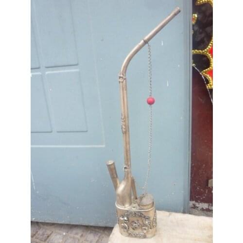 Rare old Qing Dynasty silver pipe,1840,good carving,best collection,free shipping