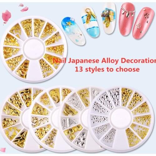 Christmas Nail Decoration Accessories 3D Gold Sequins Box Mix Design Ring Bell Elk Snowflake Metal Flakes Glitter Tips Wheel