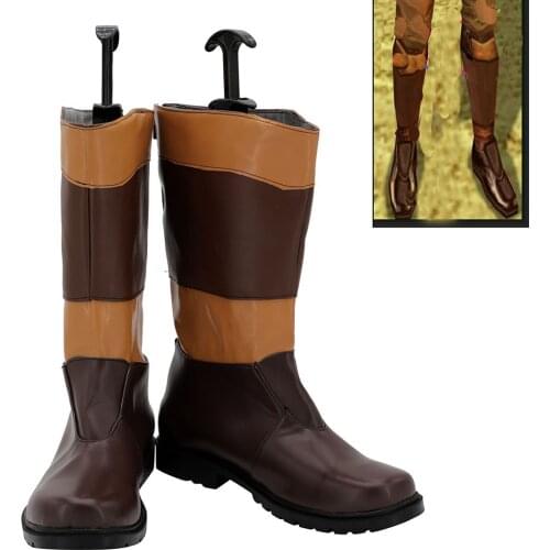 Star Jedi Knight Cosplay Boots Brown Shoes Wars Custom Made Any Size