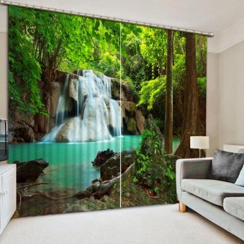 Scnery curtains Nature personality style alley photo print 3d curtain Mediterranean Garden Door curtain