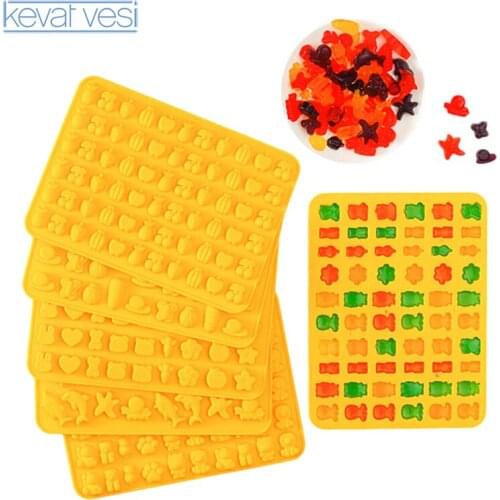 Candy Silicone Mold Cartoon Animal Fruit Chocolate Mold Non-Stick Silicone Cake Mold Jelly Mould Baking Decorating Tools