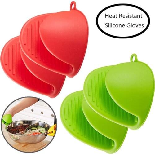 Silicone Mini Oven Mitts Gloves Heat Resistant Kitchen Organizer Insulated Heat Gloves Pot Clip Thicken Food Grade Baking Glove