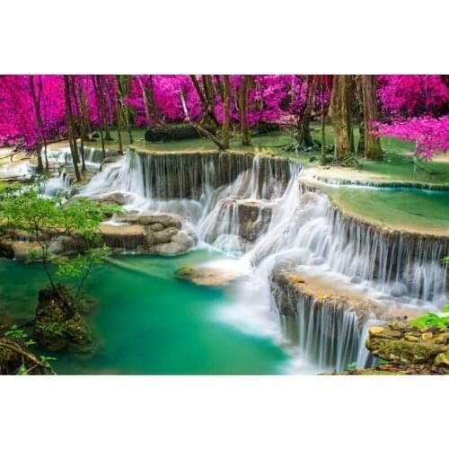 High Quality Customize size Modern Popular high-definition waterfall woods fashion decor home decoration for bedroom living roo