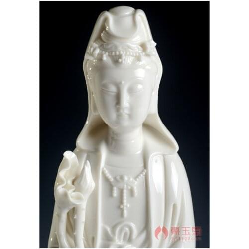 Dai Yutang Dehua white porcelain Guanyin handicraft decoration / single Longdishui Guanyin Buddha D11-07