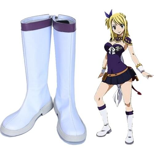 Unisex Anime Cosplay Fairy Tail Lucy Heartfilia Cosplay Costumes Boots Custom Made