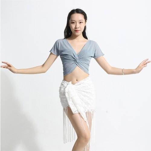 Oriental Indian Bellydance Practice Clothing For Women Costume Tops Tassel Hip Scarf Suit Dancewear