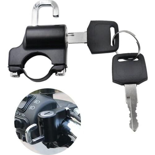Motorcycle Anti-theft Helmet Lock Security For 7/8inch 22mm Handlebar With Key Motorcycle Bike Security Anti-theft Accessories