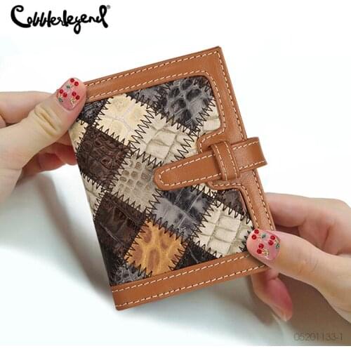 2021 Retro Genuine Leather Womens Small handbag ID Card Holder Female Short Purse Girls Clutch Bag Ladies Hasp Coin Purses