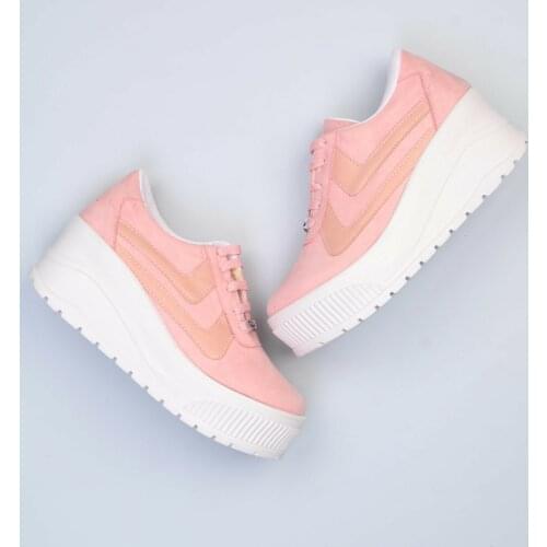 Wedges Women Shoelaces Pink Casual Shoes Autumn Summer Fashion