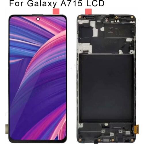 Incell For Samsung Galaxy A71 A715 A715F A715FD A715F/DS A715F/DSN Black LCD Display Touch Screen Digitizer Sensor Glass Frame