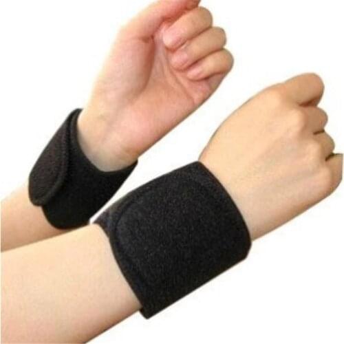 1Pair Protective Wrist Support Bracer Adjustable Weight Lifting Elastic Durable Soft Pressurized Wristband for Volleyball Tennis