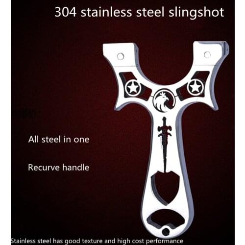 2021 new 304 stainless steel hunting slingshot flat rubber band slingshot high precision outdoor hunting game shooting slingshot
