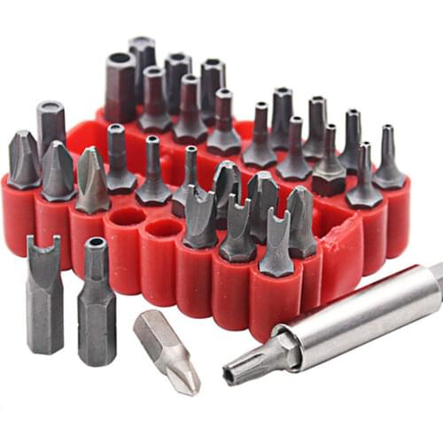 33pcs Screwdriver Bit Set Hand Tool Kit with Hexagonal Torx Hex Pozidriv Slotted Phillips Special Screw Driver Drill Bits Tool