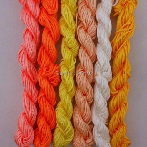 6pcs/lot Lots Mixed Color 1.5mm Macrame Braided Shamballa Bracelet DIY Jewelry Nylon Cord Chinese Knot Ropes String Thread