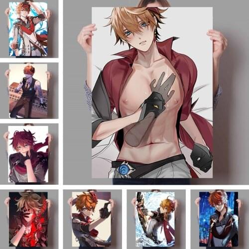 WTQ Anime Figure Genshin Impact Poster Canvas Painting Anime Posters Wall Decor Wall Art Picture for Living Room Decor Home Deco