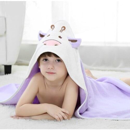Baby Bath Towels Kids Cartoon Animal Baby Hooded Bathrobe Bath Towels Cotton Newborn Boy Blanket Soft Baby Towels