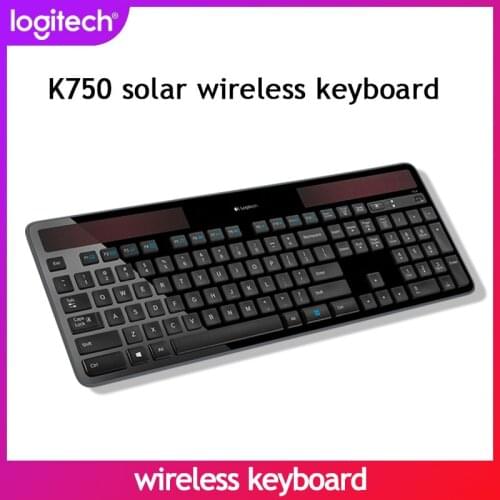 New genuine Logitech Bluetooth Solar 2.4 GHZ wireless keyboard K750 light energy power supply Suitable for computer office