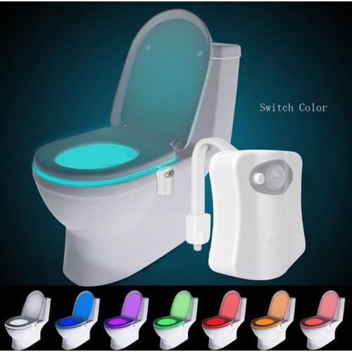 Sensor Toilet Seat LED Night Lamp RGB 8 Colors Changing Human Motion Sensor Backlight For Toilet Necen