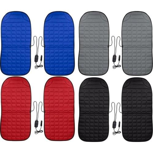 2Pcs In 1 Fast Heated & Adjustable Black/Grey/Blue/Red Car Electric Heated Seat Car Styling Winter Pad Cushions Auto Covers