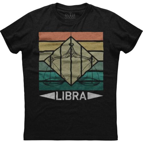 Vintage Design Libra Zodiac Sign Birthday Gift T-Shirt. Summer Cotton O-Neck Short Sleeve Mens T Shirt New S-3XL