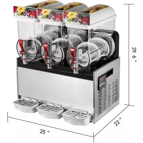 Hot sale XRJ15Lx3 Tanks frozen drink machines three valves snow slush machine CFR BY SEA
