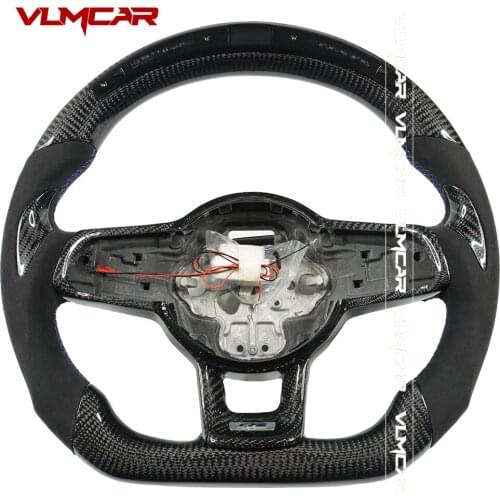 Custom Carbon Fiber Steering Wheel With LED For VW MK7/GTI/GTS/R/Rline/GTD