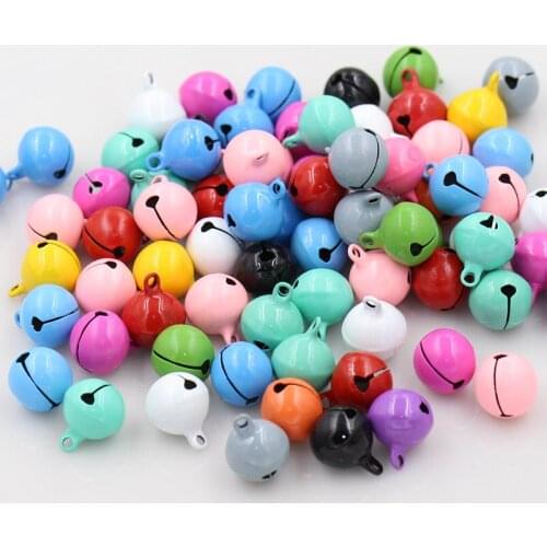 15 Pieces/Pack 14mm Diameter Spray paint Bell For Christmas decoration Pet bell random color