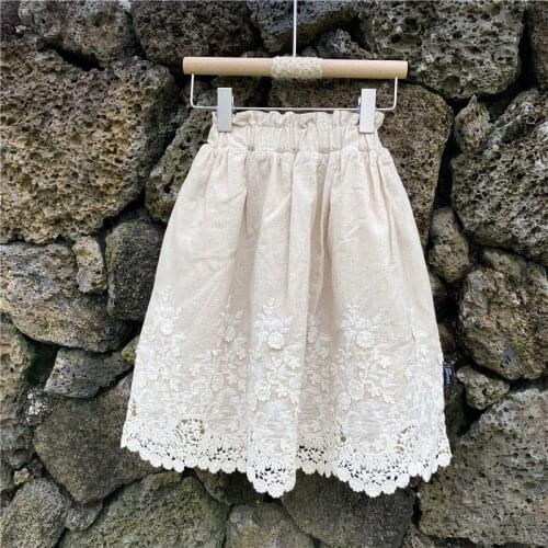 Summer Girls Skirt Cotton Lace Kids Tutu Skirt Princess Girls Party Wedding Tulle Skirt Children Pettiskirt 1-7Yrs Girls Clothes