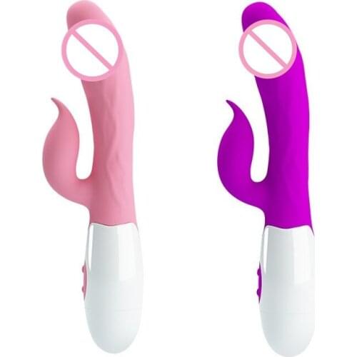 Pretty love Silicone G Spot Dildo Rabbit Vibrator for Women Dual Vibration Waterproof Female Vagina Clitoris Massager Sex Toy