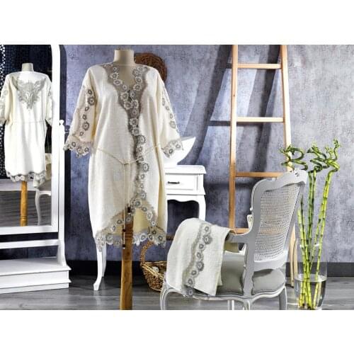 Minel Honeymoon Robe Ecru Silver