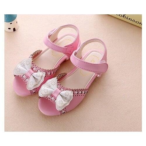2018 new children sandals summer kids sandlas cute buttery tie design princess shoes girls Bowtie shoes Girl Open Toe Sandals