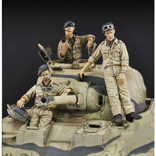 New Unassembled 1/35 ancient stand Crew include 3 (NO CAR ) Resin Figure Unpainted Model Kit