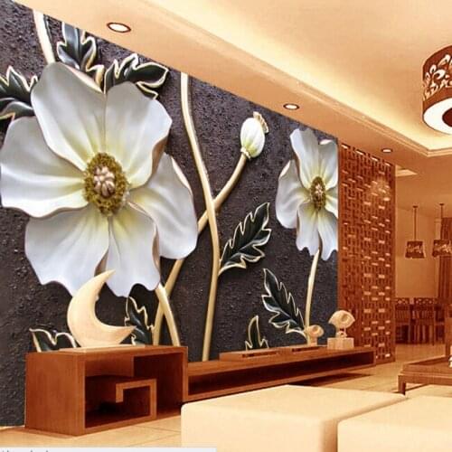Beibehang Custom wallpaper for walls 3 d,embossed flower murals for the bedroom living room TV wall waterproof vinyl papel DE