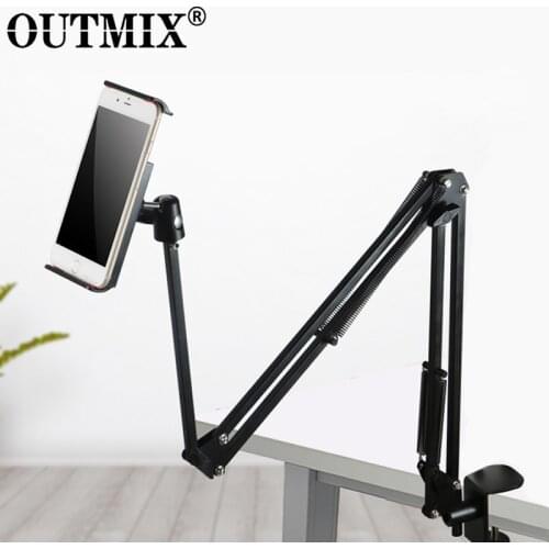OUTMIX 360 Degree Long Arm Tablet Holder Stand for 4-12.9inch Tablet Smartphone Bed Desktop Lazy Holder Bracket Support for iPad