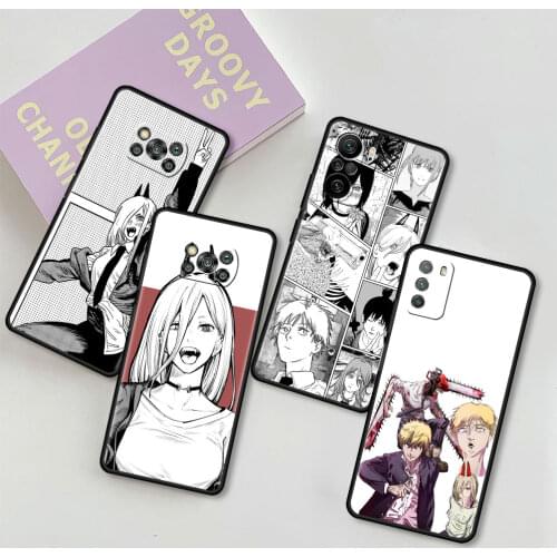Luxury Case for Xiaomi Poco X3 NFC M3 Pocophone F1 F3 GT Redmi K40 Pro For Mi 10T Pro Soft Phone Cover Anime Chainsaw Man