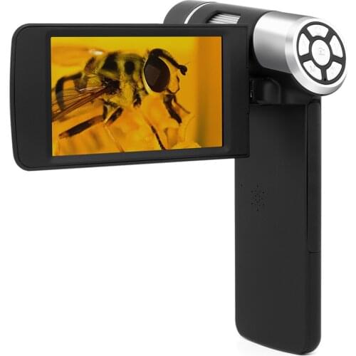 5X~1000X Handheld Portable Microscope with 4 Inch Reversible LCD Screen with 8 LED Lights Photos Videos Taking for Coin Creature