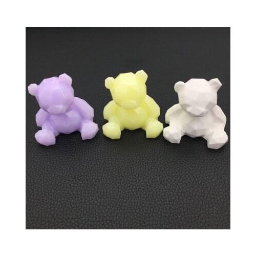 DIY Candle Making Tools Geometric Bear Silicone Mold Aromatherapy Candle Mold Car Decorations Plaster Mold Soap Form