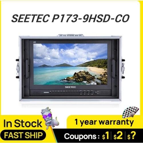 SEETEC P173-9HSD-CO 17.3 Inch IPS 3G-SDI 4K Broadcast Monitor with AV YPbPr Carry-on LCD Director Monitor with Suitcase