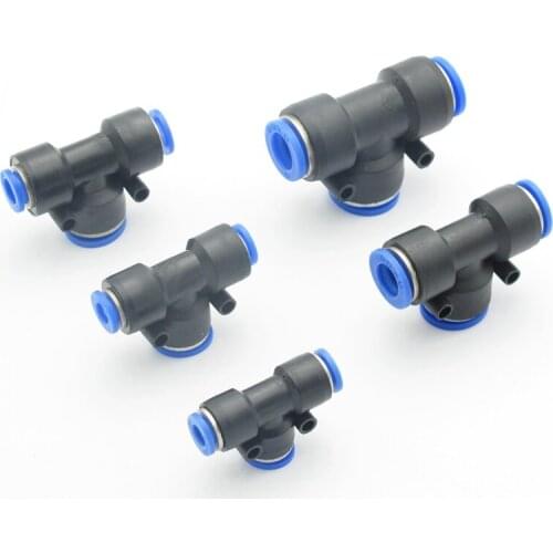 4mm 6mm 8mm 10mm 12mm 16mm Hose Tube Union Tee Type 3 Way Reducer One Touch Air Pneumatic Push In Pipe Fitting Quick Connector