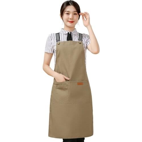 Waterproof Oilproof Leather PU Canvas Apron Restaurant Household Wear-Resistant Kitchen Car Wash Aquatic Special Work Clothes