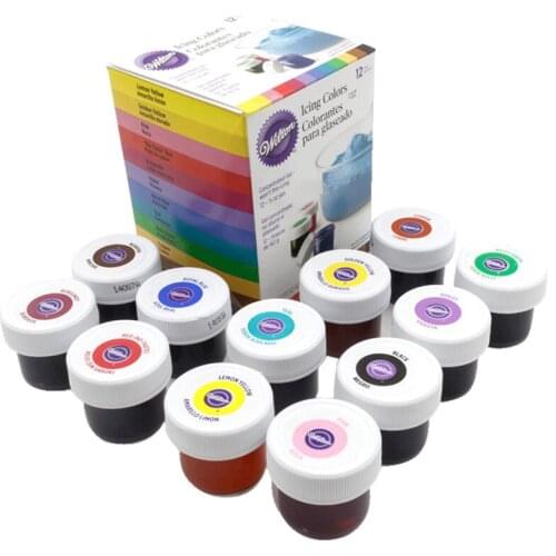 Wilton fondant cake macaron cream food coloring 12 color pigments used to color butter cake fudge baking and other pigments