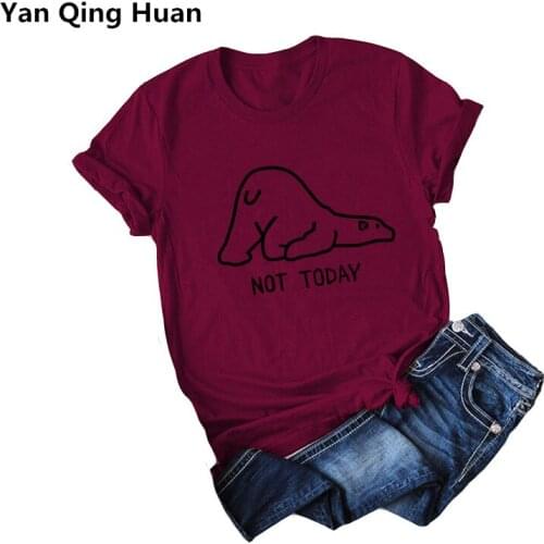 Yan Qing Huan 2019 Summer Hot Explosion Harajuku Animal Letter Tees Round Neck Print Slim Tops Large Size S-5xl Womens T-shirt
