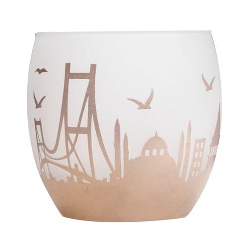 Arte Home Globe Istanbul Silvery Gold White Candle holder