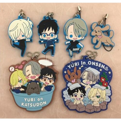 1pcs Anime Keychain YURI ON ICE Victor Nikiforov Yuri Katsuki Yuri Plisetsky Keychain Portachiavi Keyring Pendant Fujoshi