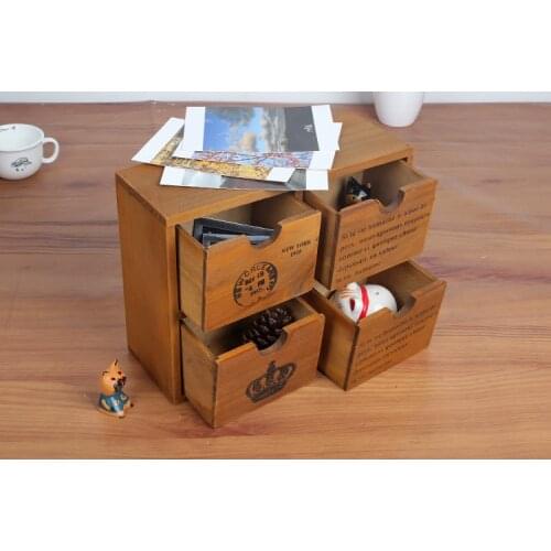 1PC Desktop Wooden Drawer Wall Hanging Storage Box Cosmetic Jewelry Boxes Organizer Container Case For Bedroom JL 097