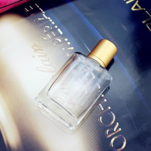10PCS 30ml High Quality Clear Glass Spray Bottle Frosted Square Glass Perfume Spray Bottle Cosmetic Packaging Bottle Vials