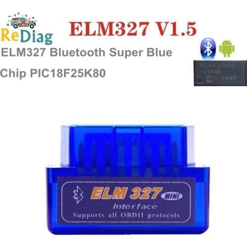 10Pcs/Lot Super MINI ELM327 Bluetooth Version 1.5 With PIC18F25K80Chip OBD2 OBDII for Android Torque Automotive Code Scanner
