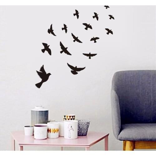 Black Flying Birds Wall sticker For Kids Rooms Bedroom DIY Vinyl Wall Stickers Mural Art Decal Room Home Decor