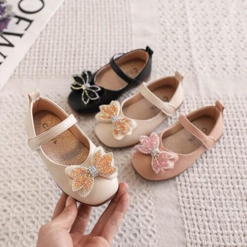 Spring Autumn Childrens Princess Shoes Soft Sole Baby Toddler Shoes Baby Girl Single Shoes Chaussure Fille Black Beige Pink